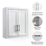 Crosley Furniture Savannah Wall Mounted Bathroom Storage Medicine Cabinet with Shelves, White