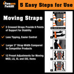 Forearm Forklift Furniture Moving Straps – 2-Person Lifting Strap for Moving Furniture, Appliances, Heavy Duty Carrying for Heavy Objects up to 800 lbs, Orange