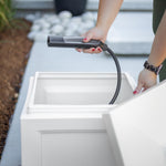 Mayne Fairfield Garden Hose Bin - Black - 17in L x 17in W x 18in H - Holds up to 100 ft. of standard garden hose (5858-B)