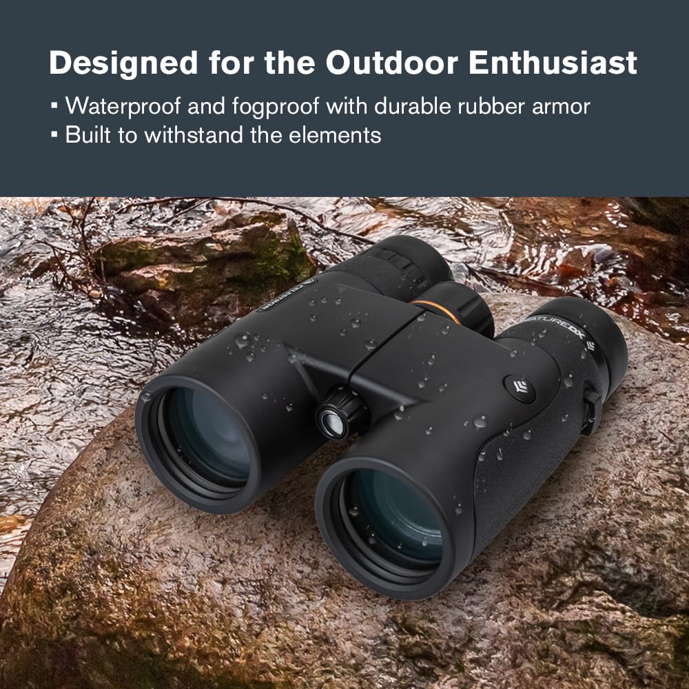 Celestron - Nature DX 8x42 Binoculars – Ideal for Birding and Outdoors – 42mm Objective Lenses – Wide 7.4° Field of View – BaK-4 Prisms – Fully Multi-Coated – Waterproof and Fogproof