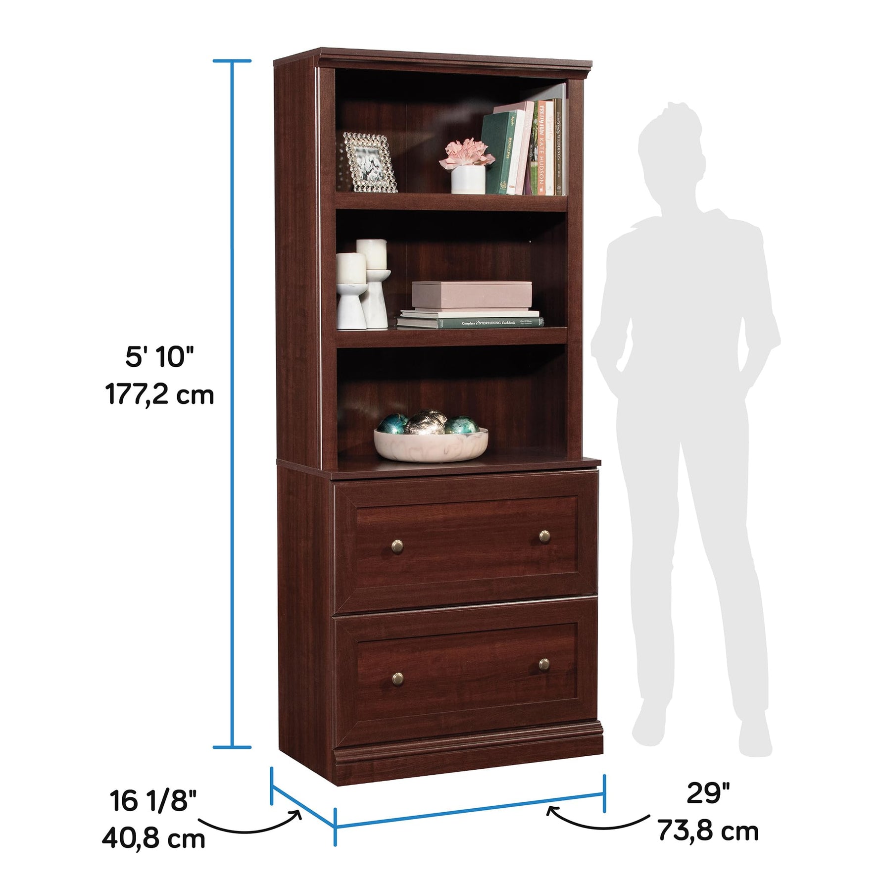 Sauder Miscellaneous Storage Library, in a Select Cherry Finish