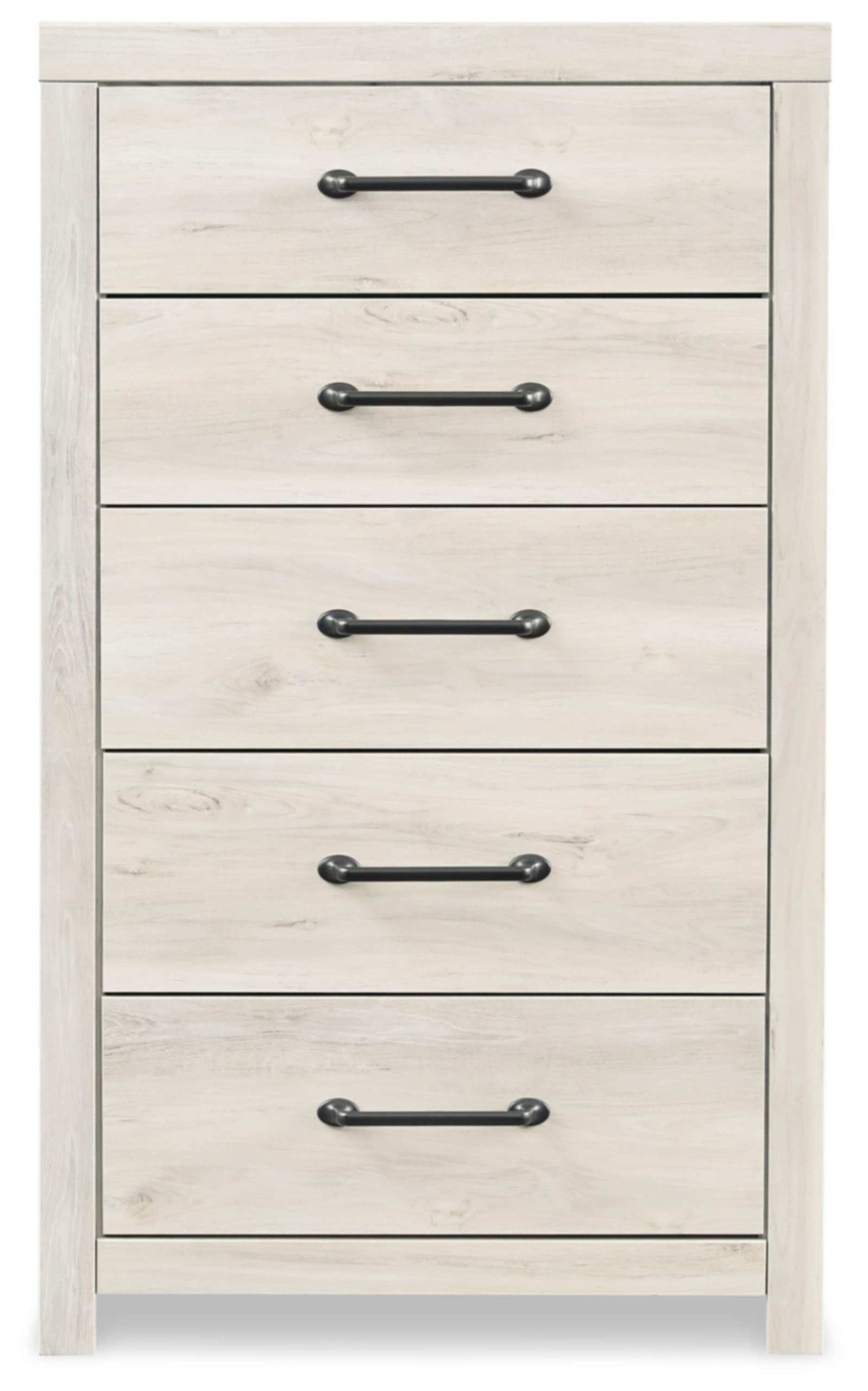 Signature Design by Ashley Cayboni Vintage 5 Drawer Wide Chest with Safety Stop for Bedroom, White