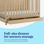 Graco Hadley 5-in-1 Convertible Crib with Drawer – GREENGUARD Gold Certified, Fits Standard Crib Mattress, Converts to Toddler Bed, Daybed and Full Bed, 4 Adjustable Mattress Heights (White)