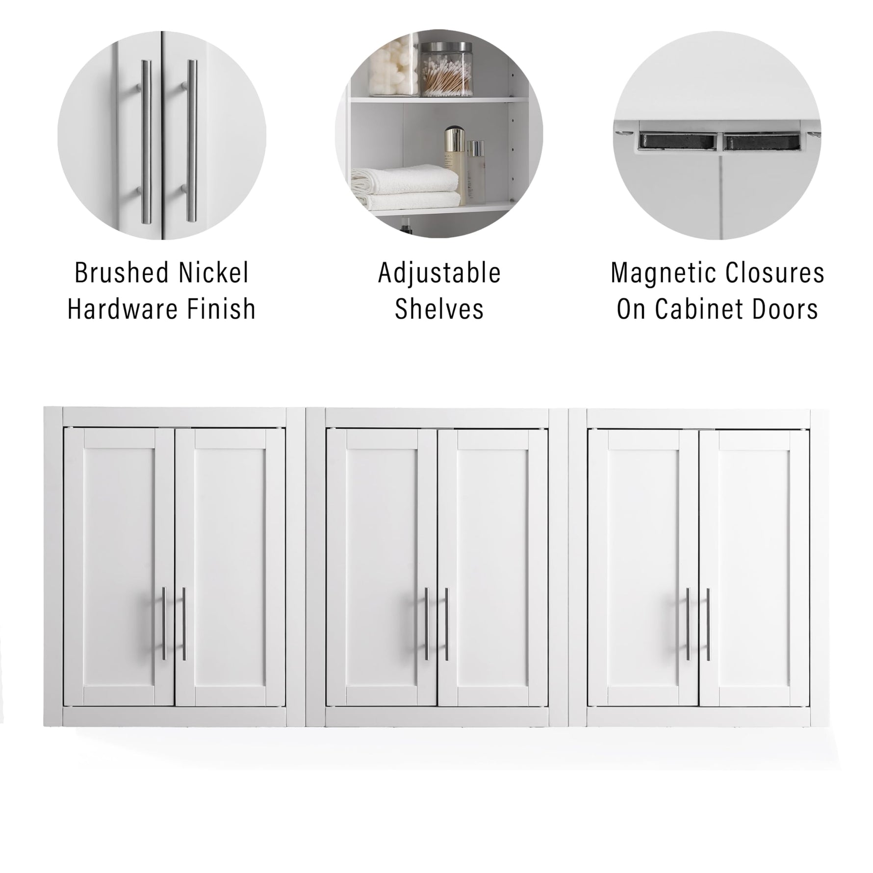 Crosley Furniture Savannah Wall Mounted Bathroom Storage Medicine Cabinet with Shelves, White