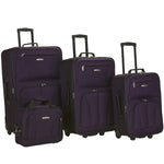 Rockland Fashion Softside 2 Piece Luggage Set, Expandable, (14" Tote/19" Upright), Purple