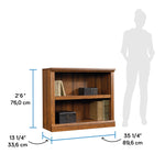 Sauder 2 Tier Book Shelf Wooden Bookcase Multipurpose Bookshelf for Home Office, Living Room, in Salt Oak