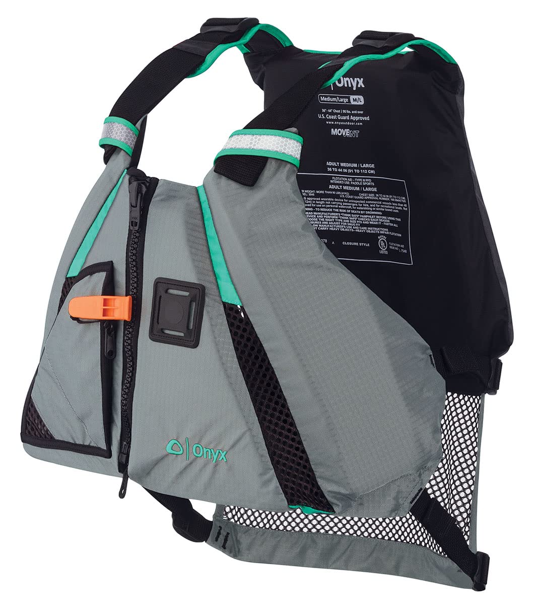 Onyx U.S. Coast Guard and Transport Canada Approved MoveVent Dynamic Paddle Vest For Adults For Kayaking, Canoeing, Stand Up Paddleboarding
