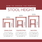 Linon Natural Barstool with Round Seat, 24-Inch