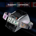 Aneken N60 Mixed Denomination Money Counter Machine, Value Counting, UV/MG/IR/DD Counterfeit Detection, 3.5" TFT Display Cash Counting Machine, Printer Enabled Bill Counter for Business