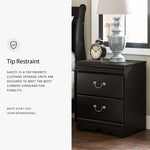 Signature Design by Ashley Alisdair Traditional 2 Drawer Nightstand, 23.75" Tall, Dark Brown