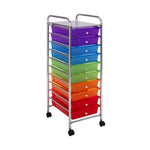 Seville Classics Rolling Utility Organizer Storage Cart , for Home Office, School, Classroom, Scrapbook, Hobby, Craft, 15 Drawer, Black