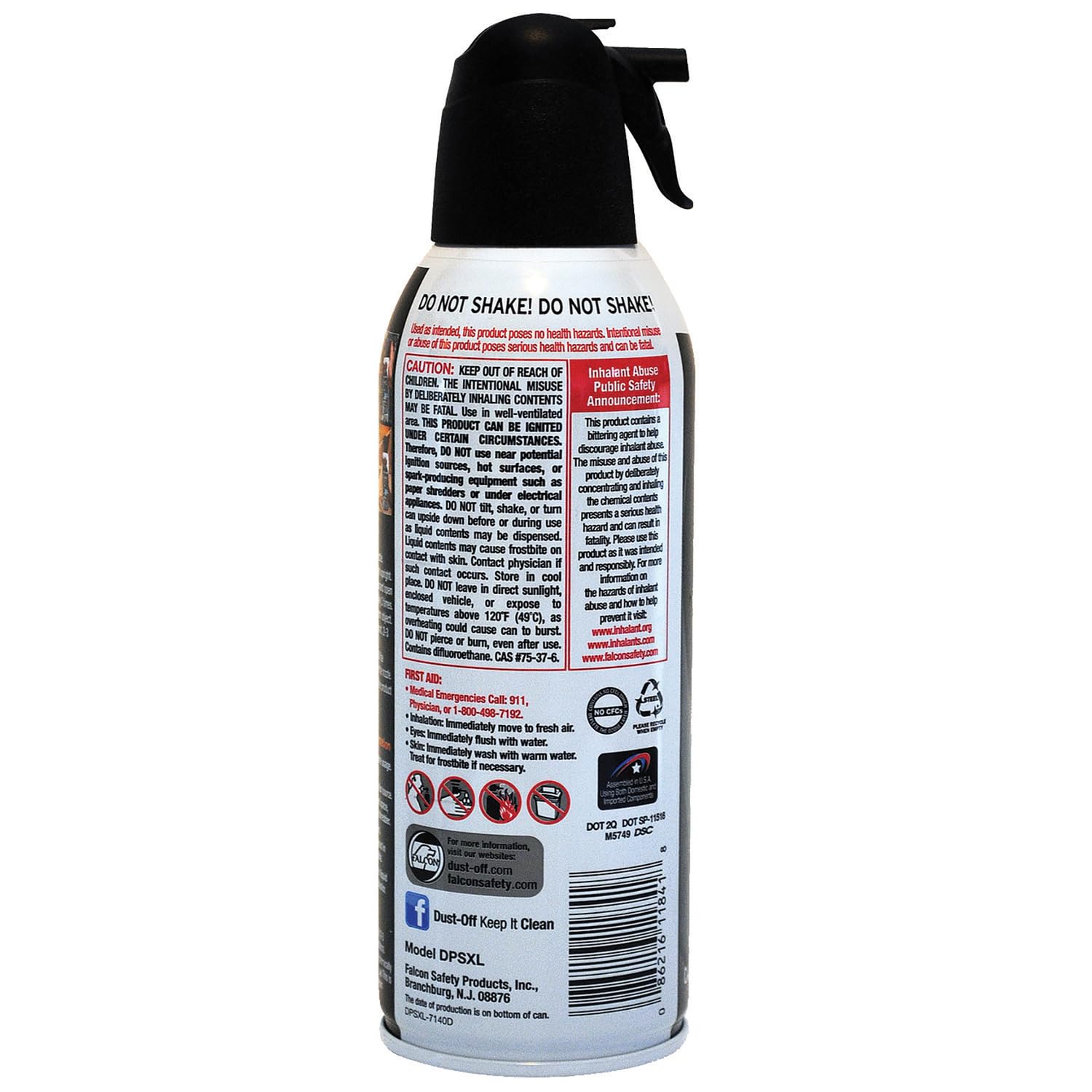 Falcon Compressed Gas (152a) Disposable Cleaning Duster 3 Count, 10 oz. Can (DPSXL3)