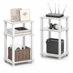 Furinno JUST Side Table, 3-Tier End Table, Open Shelves Night Stand, Bedside Table, Toolless Assembly, for Living Room, Bedroom, Bathroom, Columbia Walnut