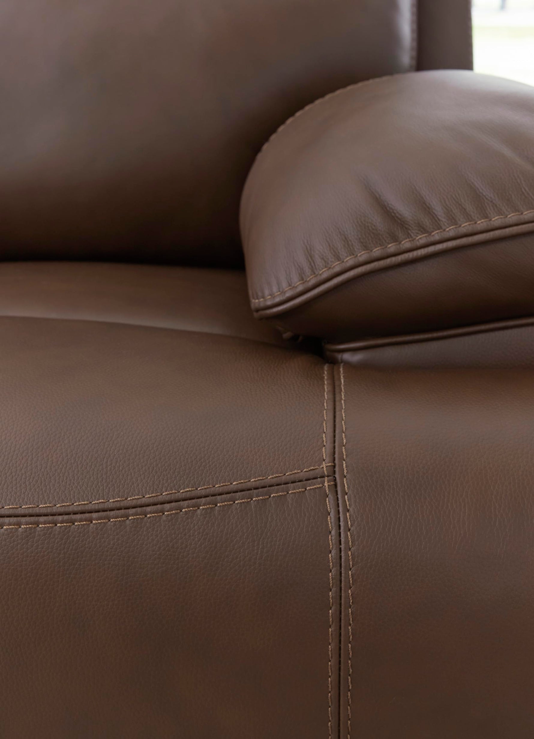 Signature Design by Ashley Skymaker Modern Faux Leather Manual Rocker Recliner with Track Arms, Dark Brown