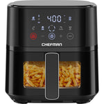 Chefman Air Fryer – 4 QT Compact Airfryer for Quick & Easy Meals, Features Hi-Fry Technology for Extra Crisp, Easy-View Window, Touch Controls with 4 Presets, Nonstick & Dishwasher Safe Basket - Black