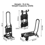 COSCO Shifter Multi-Position Folding Hand Truck and Cart, 300 lb. Weight Capacity, Green, 12222PBG1E
