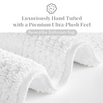 Madison Park Splendor Reversible 100% Cotton Tufted Bathroom Rug-3000 GSM Hotel Quality Luxurious Plush Medium Pile Bath Mat Absorbent, Quick Dry, Shower Room Décor, 21x34, White