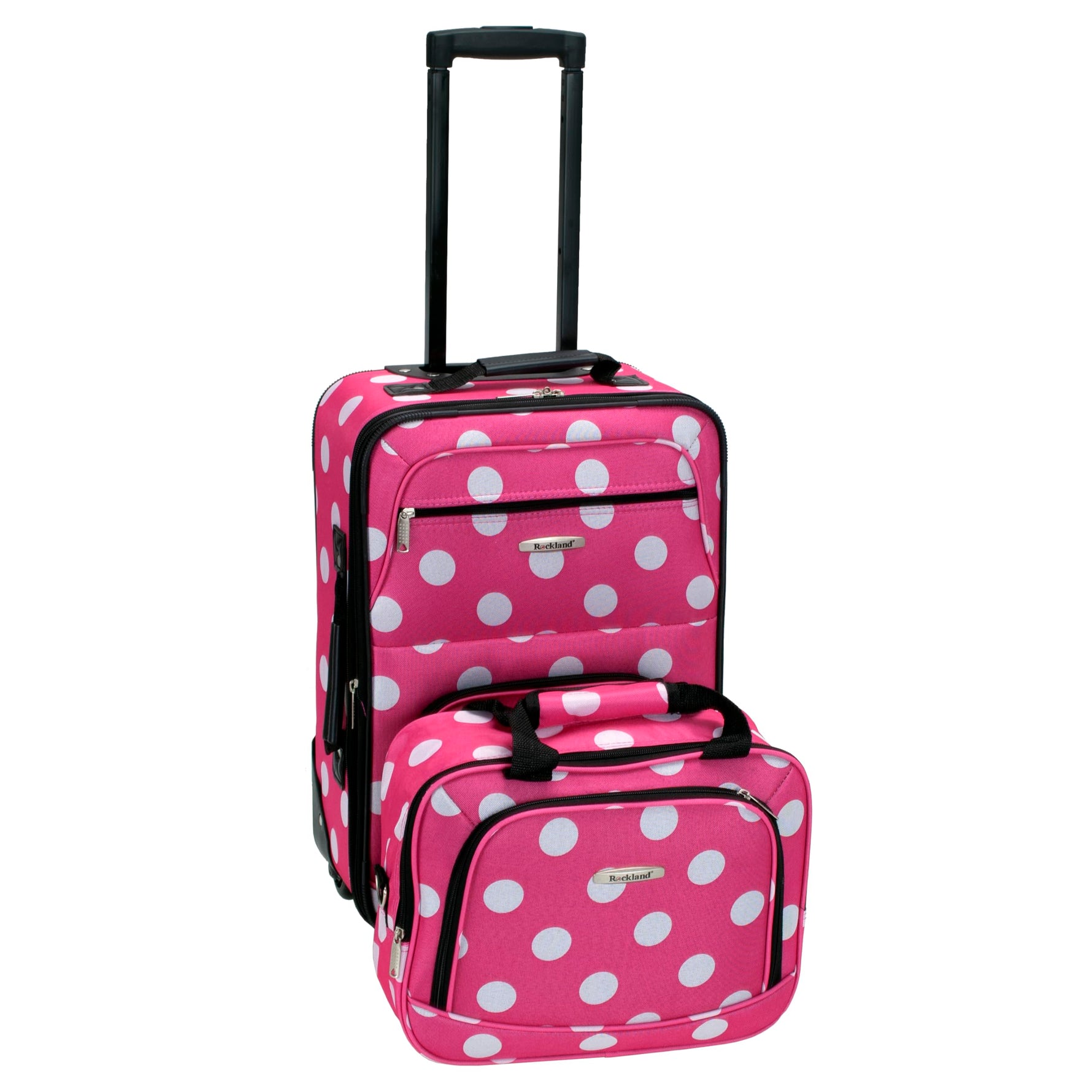 Rockland Fashion Softside 2 Piece Luggage Set, Expandable, (14" Tote/19" Upright), Purple