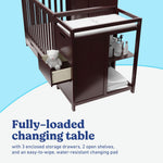 Graco Hadley 5-in-1 Convertible Crib with Drawer – GREENGUARD Gold Certified, Fits Standard Crib Mattress, Converts to Toddler Bed, Daybed and Full Bed, 4 Adjustable Mattress Heights (White)