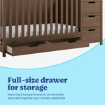 Graco Hadley 5-in-1 Convertible Crib with Drawer – GREENGUARD Gold Certified, Fits Standard Crib Mattress, Converts to Toddler Bed, Daybed and Full Bed, 4 Adjustable Mattress Heights (White)