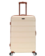 Rockland Melbourne Hardside Expandable Spinner Wheel Luggage, Checked Large 28", Black