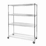UltraDurable 5-Tier NSF Steel Wire Shelving, 48"W x 24"D x 76"H, Black | Heavy-duty commercial-grade solid steel wire storage rack featuring 800 pounds per shelf weight capacity