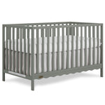 Dream On Me Synergy 5-in-1 Convertible Full-Size Baby Crib with Toddler, Day & Full Bed Conversion in White, GreenGuard Gold & BSA, 3 Mattress Heights, Sustainable Pinewood