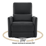 CHITA Power Recliner Chair Swivel Glider, FSC Certified Upholstered Living Room Nursery Reclining Sofa Chair with Lumbar Support, Linen