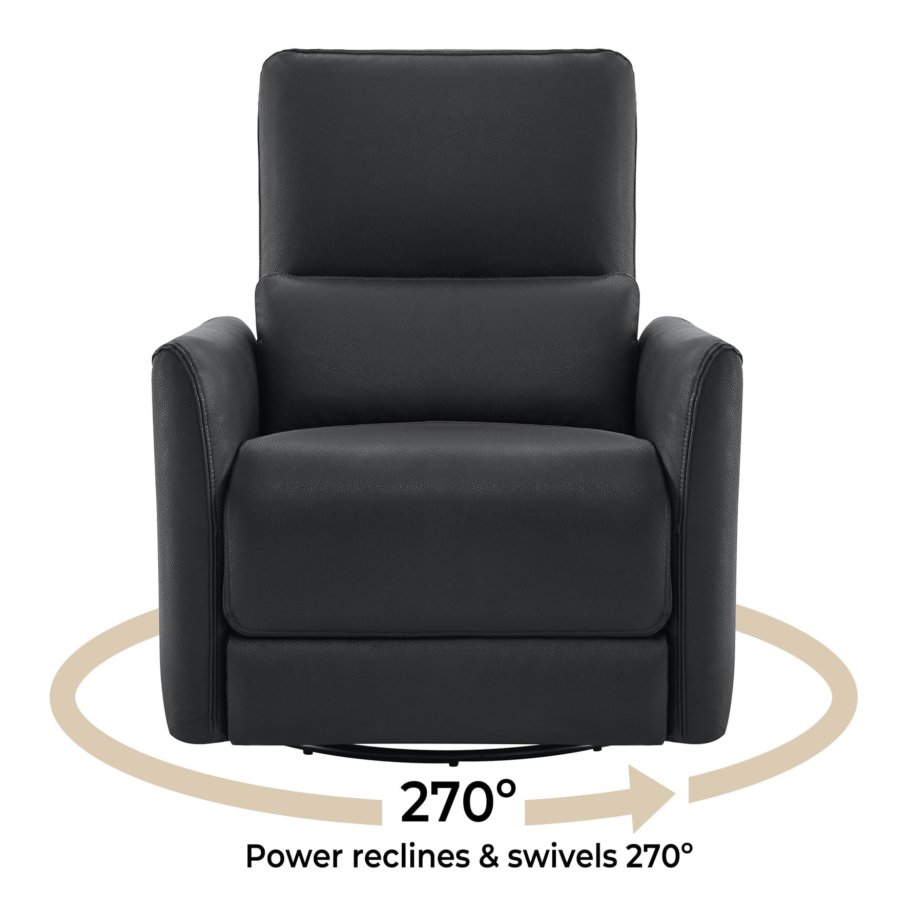CHITA Power Recliner Chair Swivel Glider, FSC Certified Upholstered Living Room Nursery Reclining Sofa Chair with Lumbar Support, Linen