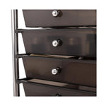 Seville Classics Rolling Utility Organizer Storage Cart , for Home Office, School, Classroom, Scrapbook, Hobby, Craft, 15 Drawer, Black