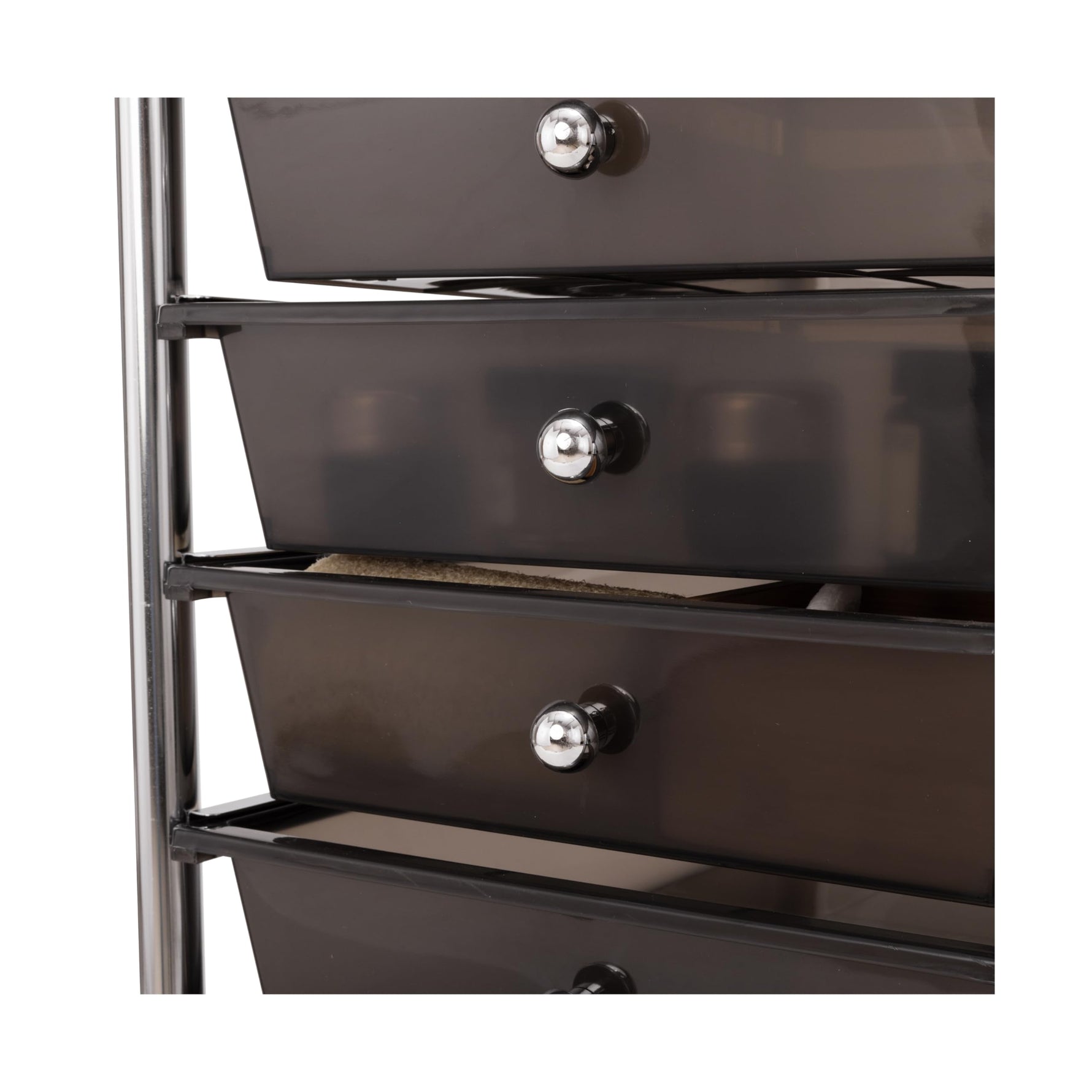 Seville Classics Rolling Utility Organizer Storage Cart , for Home Office, School, Classroom, Scrapbook, Hobby, Craft, 15 Drawer, Black