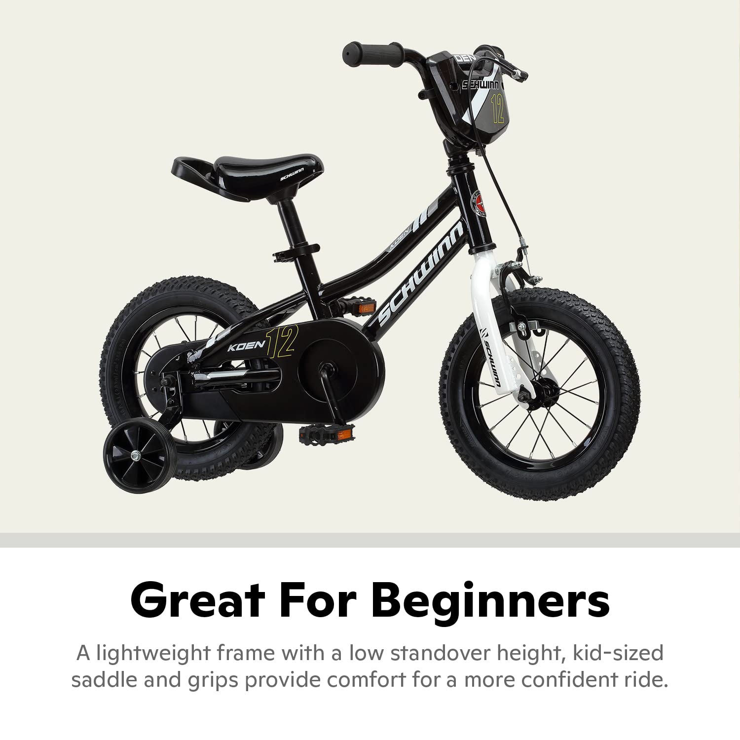 Schwinn Koen Bike, 16 Inch Bike for Kids Ages 3-7, SmartStart Ergonomic Design for Kids, Adjustable Seat Grows with your Child, Rear Coaster Brake and Front Caliper Brake, Training Bicycle