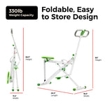 Sunny Health & Fitness Smart Row-N-Ride Glute & Leg Trainer, Foldable Squat Assist Rower with Exclusive SunnyFit App Connection