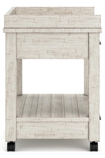 Signature Design by Ashley Baldridge Office Printer Stand, Storage, Electrical Outlets, USB Charing Ports, Wood, 21" W x 18" D x 24.63" H, Brown