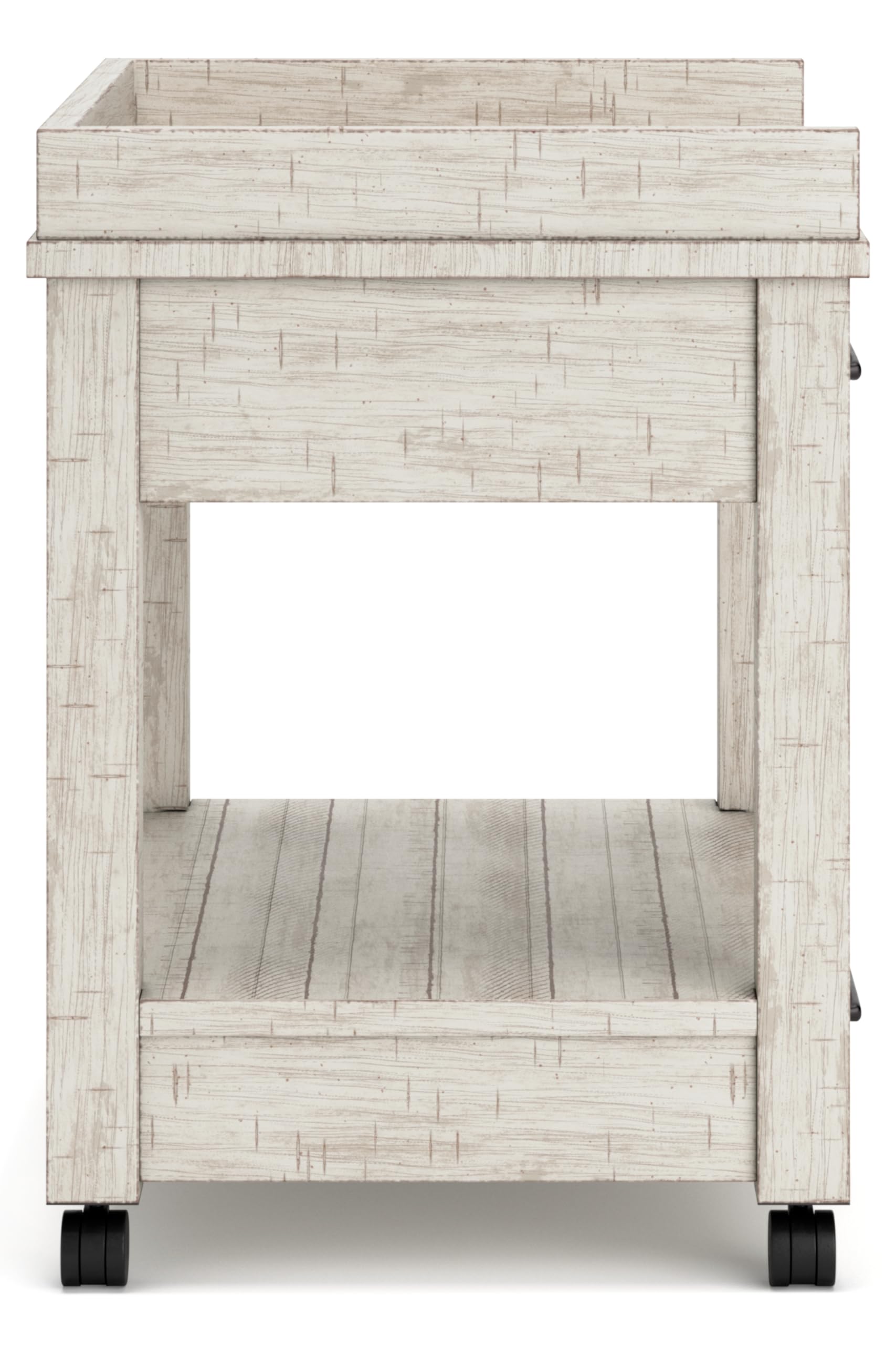 Signature Design by Ashley Baldridge Office Printer Stand, Storage, Electrical Outlets, USB Charing Ports, Wood, 21" W x 18" D x 24.63" H, Brown