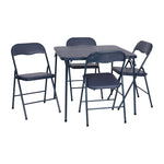 Flash Furniture Madelyn 33.5" Square Folding Multipurpose Card Table with Padded Vinyl Top, Portable Folding Game Table for 4 Players, Black