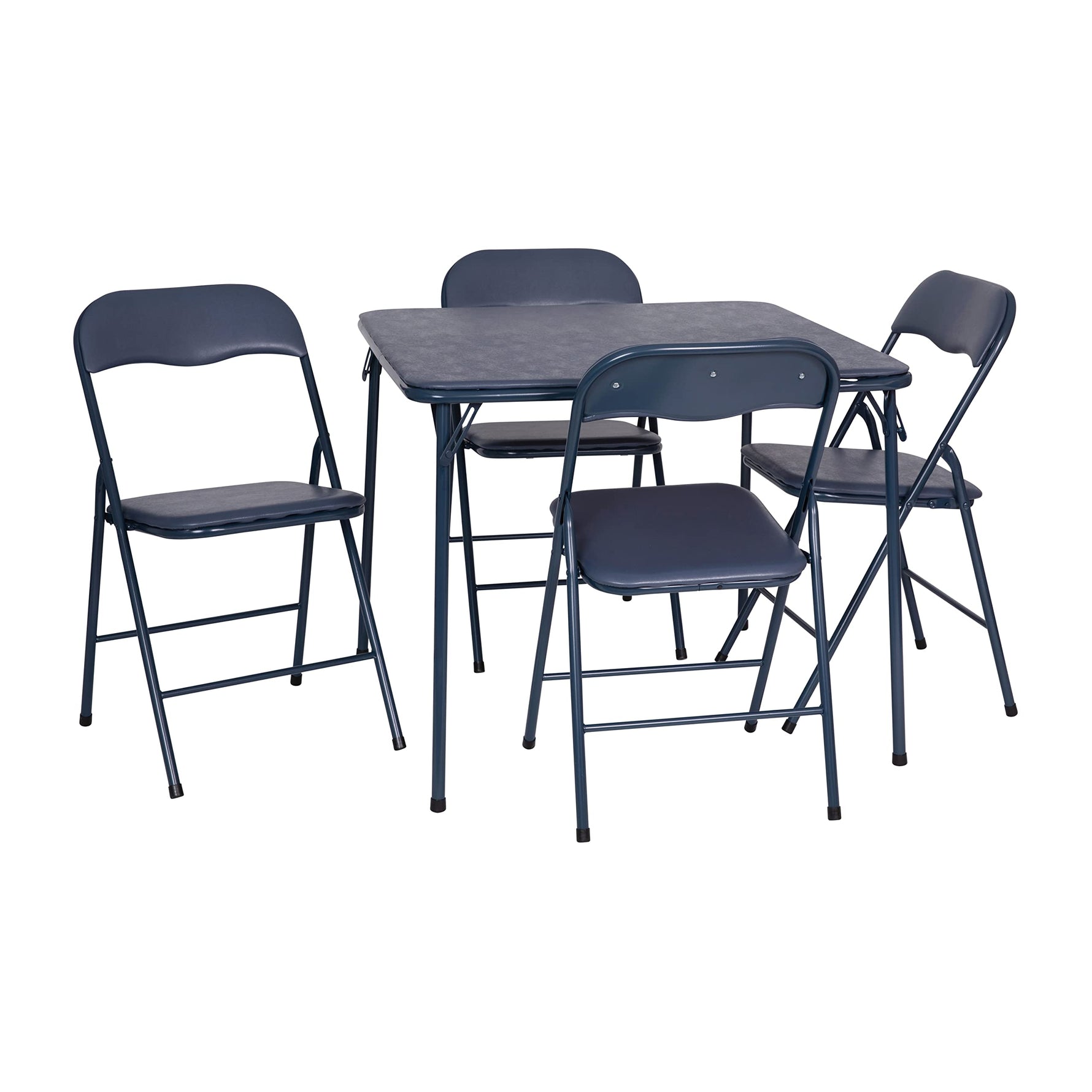 Flash Furniture Madelyn 33.5" Square Folding Multipurpose Card Table with Padded Vinyl Top, Portable Folding Game Table for 4 Players, Black