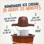 Nostalgia Electric Ice Cream Maker - Old Fashioned Soft Serve Ice Cream Machine Makes Frozen Yogurt or Gelato in Minutes - Fun Kitchen Appliance - Vintage Wooden Style - Dark Wood - 4 Quart