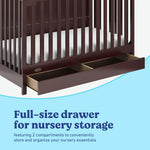 Graco Hadley 5-in-1 Convertible Crib with Drawer – GREENGUARD Gold Certified, Fits Standard Crib Mattress, Converts to Toddler Bed, Daybed and Full Bed, 4 Adjustable Mattress Heights (White)