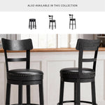 Signature Design by Ashley Valebeck Upholstered Swivel Stool, Cushioned Seat, Woven Fabric Upholstery, Wood, 24" H, Brown & Black