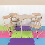 Flash Furniture Mindy Kids 5-Piece set Folding Square Table and Chairs Set for Daycare and Classrooms, Children's Activity Table and Chairs Set, Multicolor