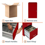 NuSparc 2 Drawer Locking Filing Cabinet | Pre-Assembled Steel Construction | Space-Saving Design is Perfect for Home and Small Office | Letter-Size | Assembled in North America