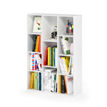 Furinno LUDER Book Shelf, 5-Cube Bookshelf, Reversible Bookcase, 9.4 x 19.5 x 31.5, Easy Assembly, for Living Room, Bedroom, Home Office, White