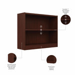 Bush Home Universal Small 2 Shelf Bookcase in Black, Low Storage and Display Bookshelf for Home Office or Living Room Organization