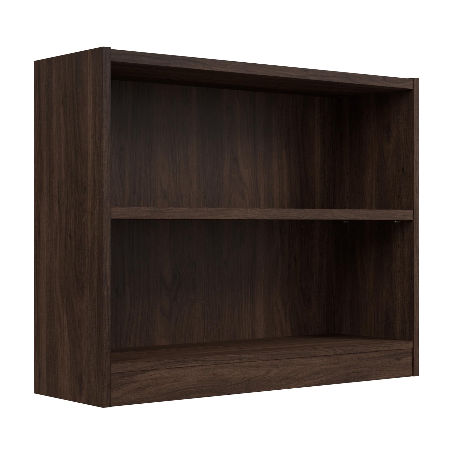 Bush Home Universal Small 2 Shelf Bookcase in Black, Low Storage and Display Bookshelf for Home Office or Living Room Organization