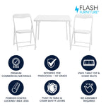 Flash Furniture Mindy Kids 5-Piece set Folding Square Table and Chairs Set for Daycare and Classrooms, Children's Activity Table and Chairs Set, Multicolor