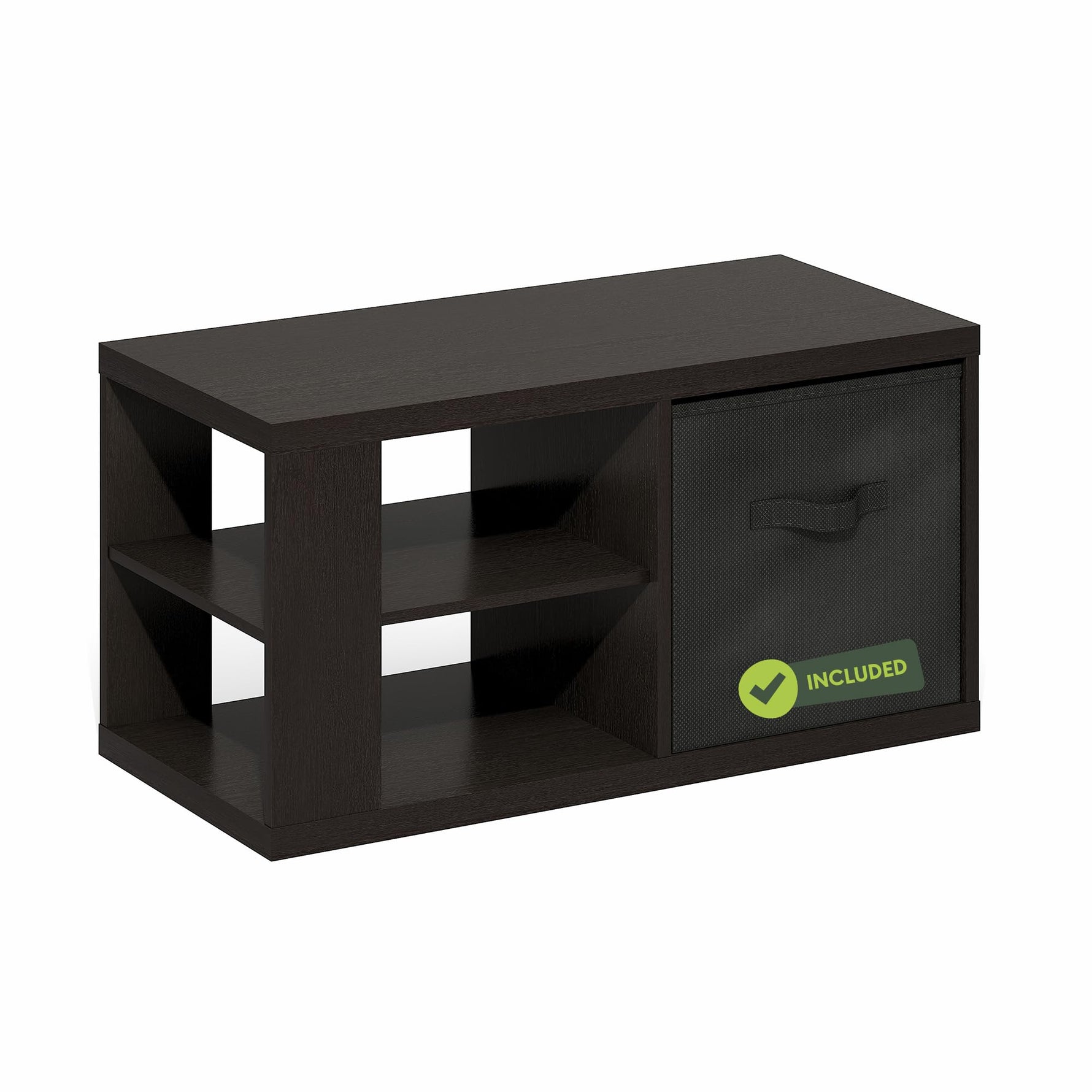Furinno CLASSIC Coffee Table, Modern Rectangle Coffee Table with 1.8" Triple Thick Tabletop, Side Table, Toolless Assembly, for Living Room, Home Office, Black