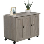 Sauder Miscellaneous Storage Easy Rolling Sewing and Craft Table/Cart/ Pantry cabinets, Cinnamon Cherry finish