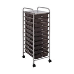 Seville Classics Rolling Utility Organizer Storage Cart , for Home Office, School, Classroom, Scrapbook, Hobby, Craft, 15 Drawer, Black