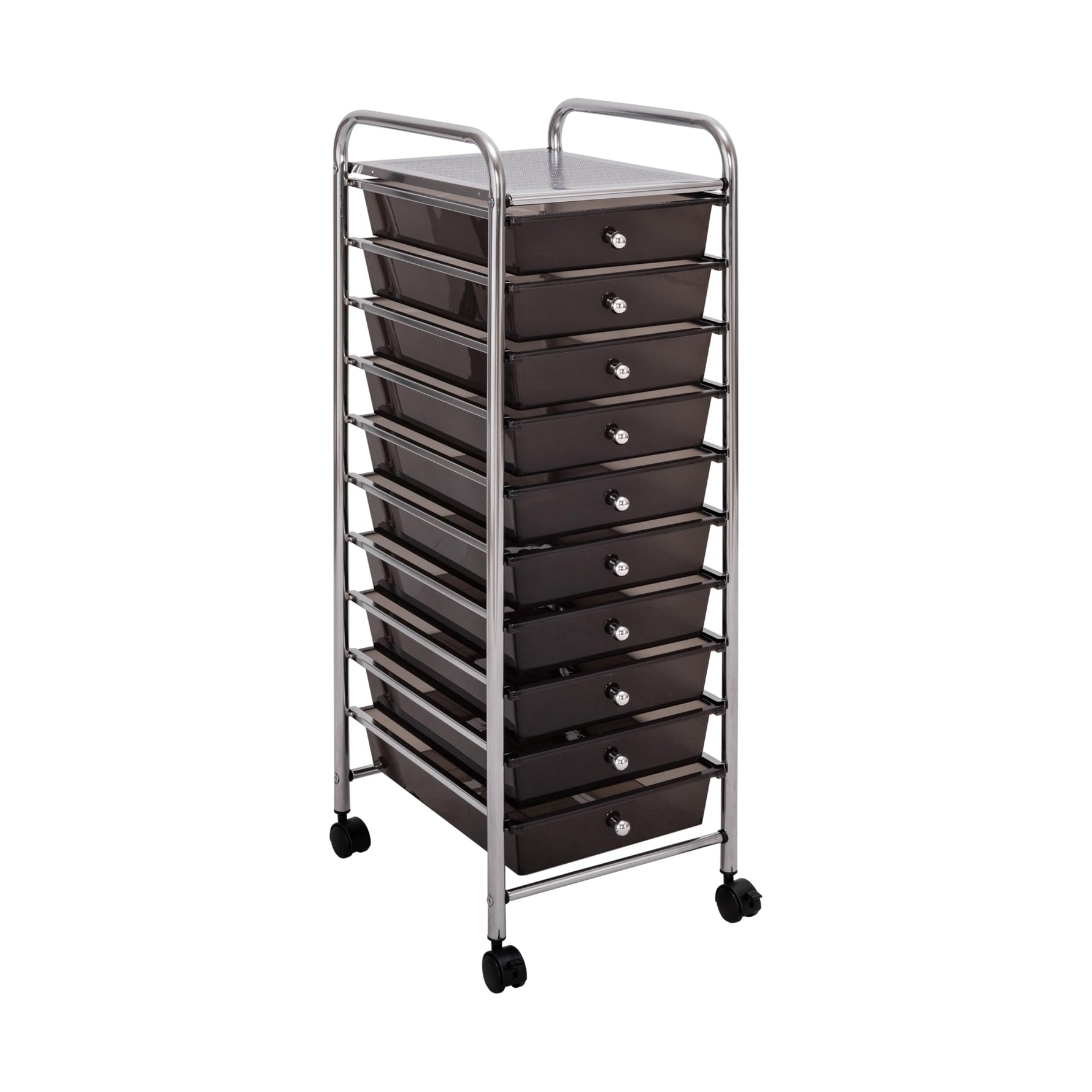 Seville Classics Rolling Utility Organizer Storage Cart , for Home Office, School, Classroom, Scrapbook, Hobby, Craft, 15 Drawer, Black